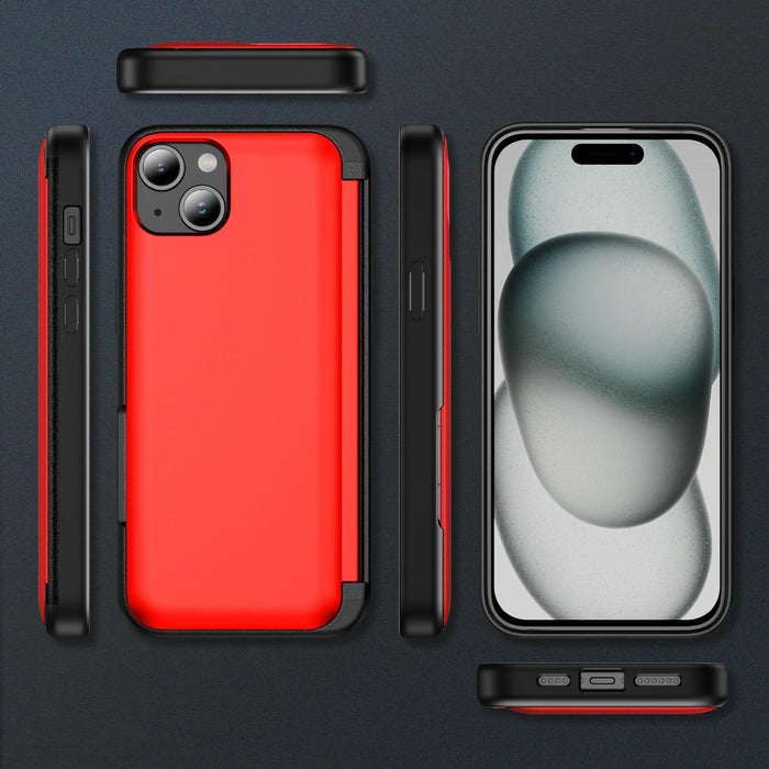 3 In 1 Flip Holder Phone Case For Iphone 15