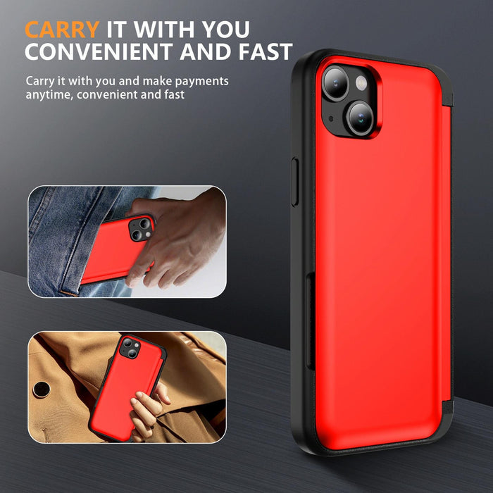 3 In 1 Flip Holder Phone Case For Iphone 15