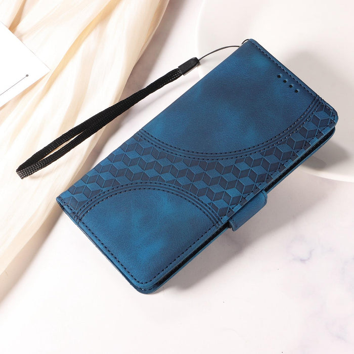 Embossed Rhombus Starry Leather Phone Case For Iphone 15