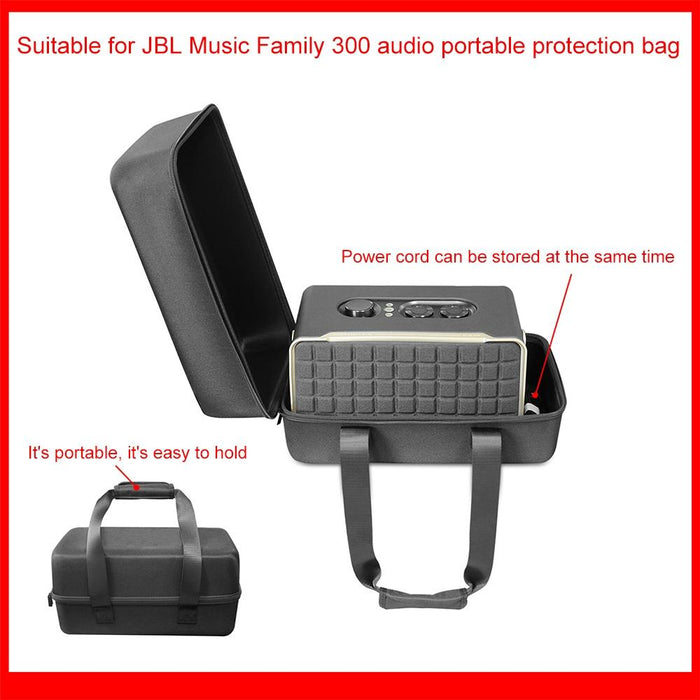 For Jbl Authentics 300 Speaker Portable Bag Hard Shell Dustproof Case Black