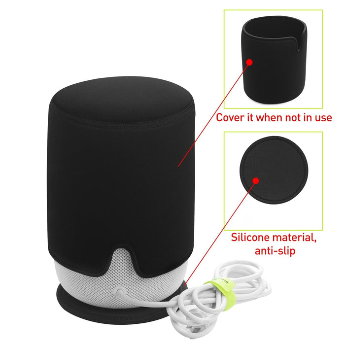 For Homepod / Homepod 2 Mini Smart Bluetooth Speaker Dustproof Protective Case With Anti-Slip Pad Black