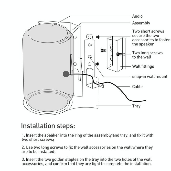 Wireless Bluetooth Speaker Hidden Wall Mounting Bracket