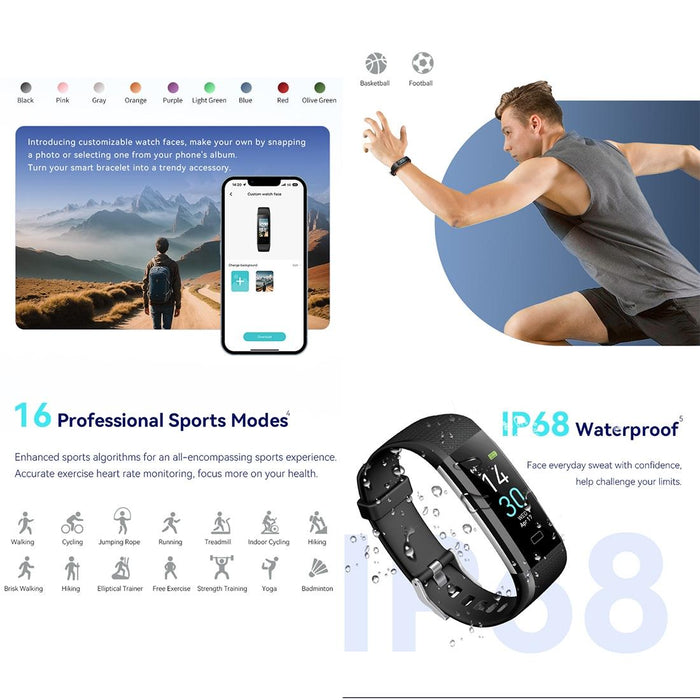 Waterproof Heart Rate Fitness Tracker Watch