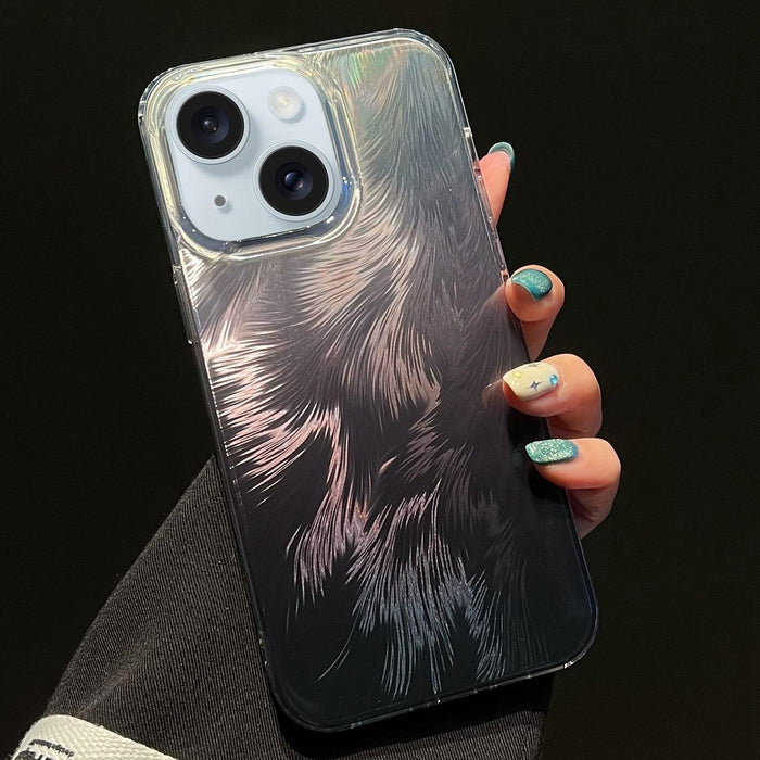 Foxtail Bronzing Laser Gradient Phone Case For Iphone 15