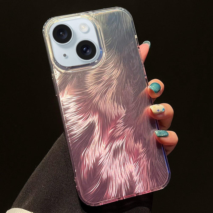 Foxtail Bronzing Laser Gradient Phone Case For Iphone 15