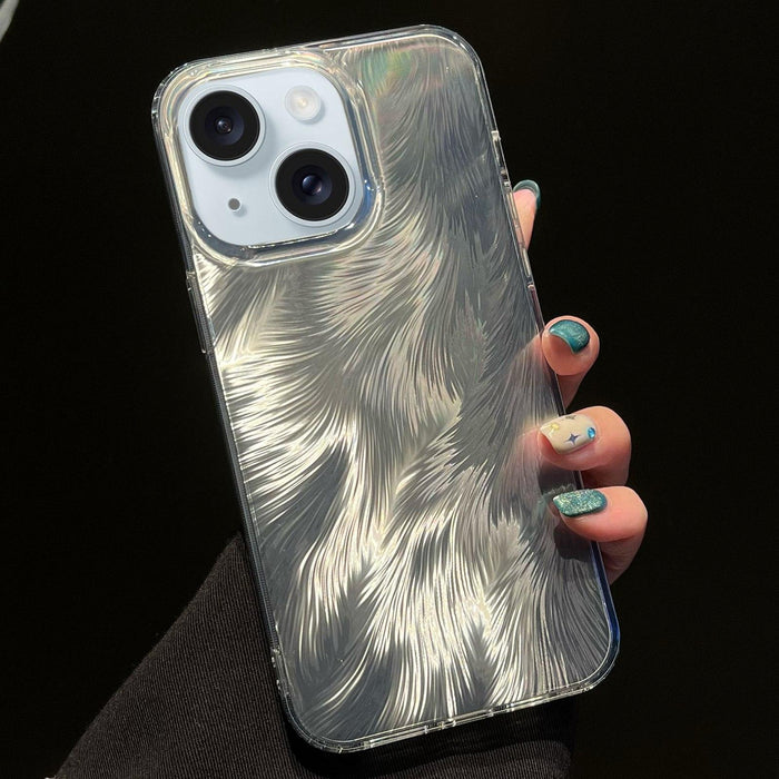 Foxtail Bronzing Laser Gradient Phone Case For Iphone 15