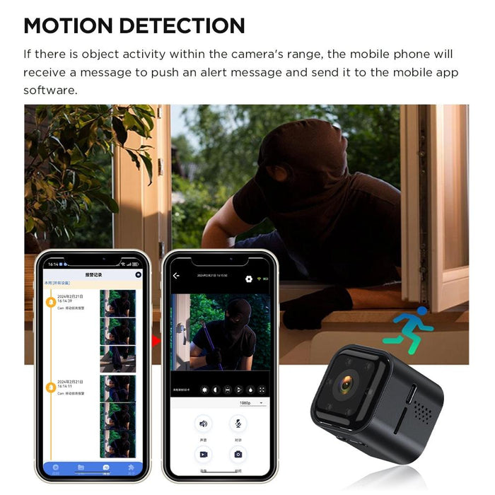 Outdoor Hd Mini Infrared Night Vision Smart Camera Black