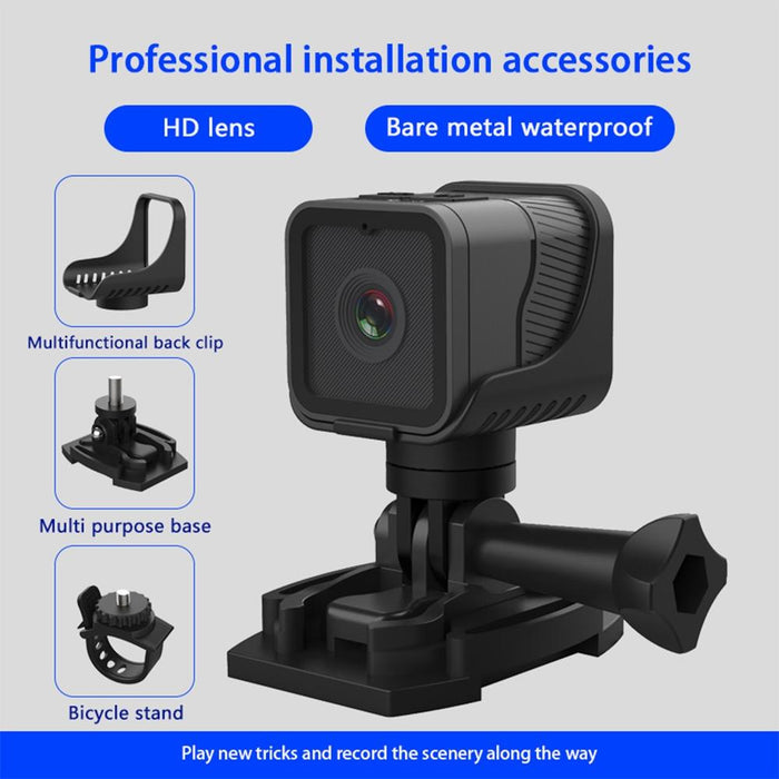 Z03 Mini Dv 1080P Waterproof Action Camera With Ring Bracket Supports Infrared Night Vision Black