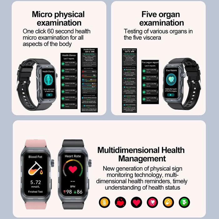 Ip68 Waterproof Smart Watch Ecg Health Monitoring