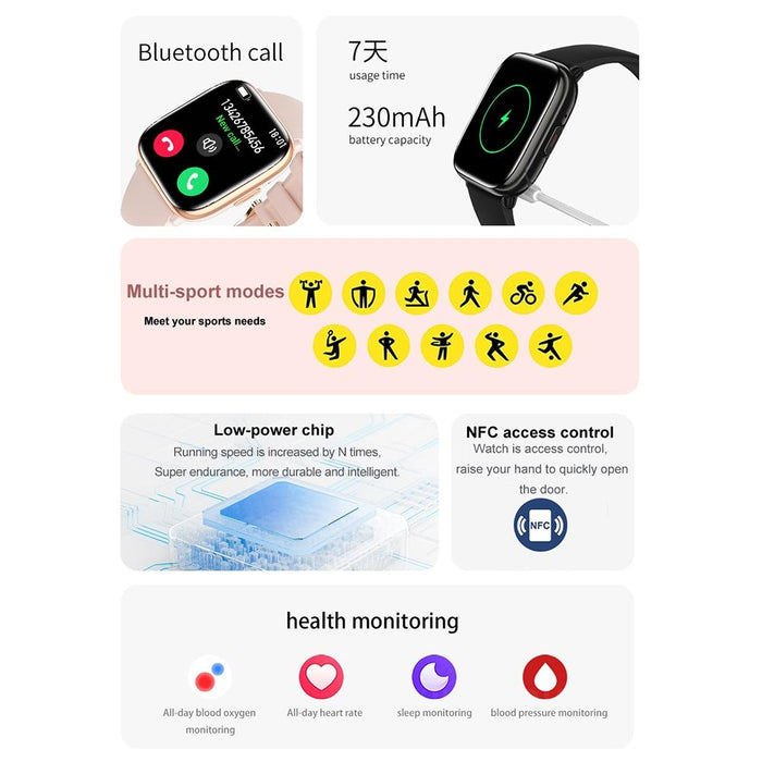 Ip68 Waterproof Smart Watch Blood Oxygen Monitoring