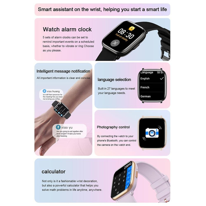 Ip68 Waterproof Smart Watch Blood Oxygen Monitoring