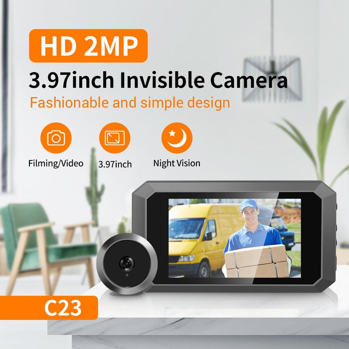 3.97 Inch 1080P Smart Digital Door Concealed Viewer Wide Angle With Night Vision