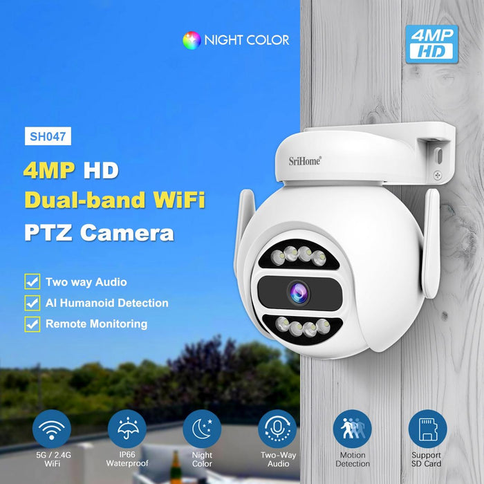 4Mp Ip66 Waterproof Motion Detection Night Vision Wifi Hd Camera