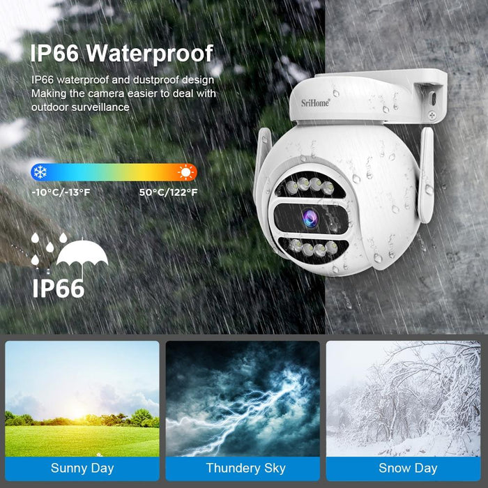 4Mp Ip66 Waterproof Motion Detection Night Vision Wifi Hd Camera