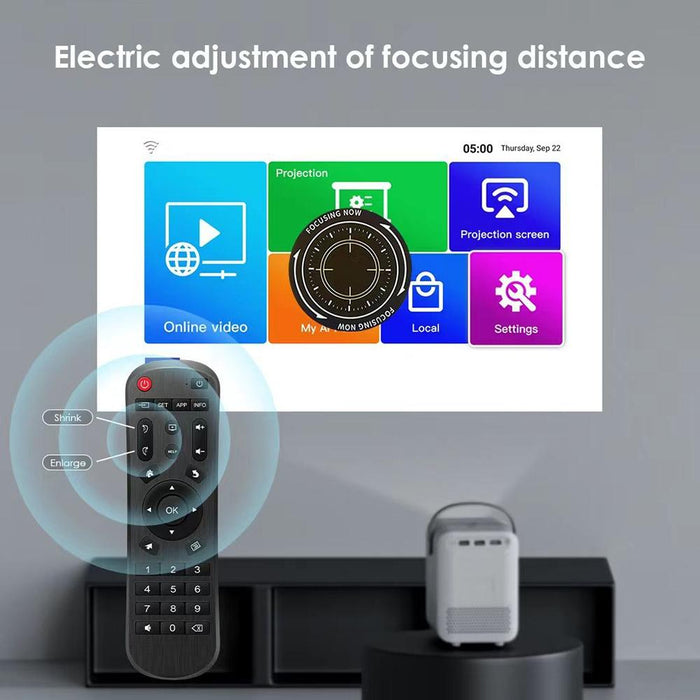 P10 Android 10 Os Hd Portable Wifi Projector White