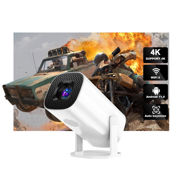 P30 Android 11 Os Hd Portable Wifi Projector White