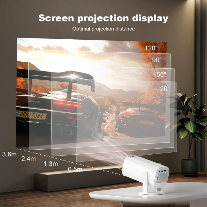 P30 Android 11 Os Hd Portable Wifi Projector White