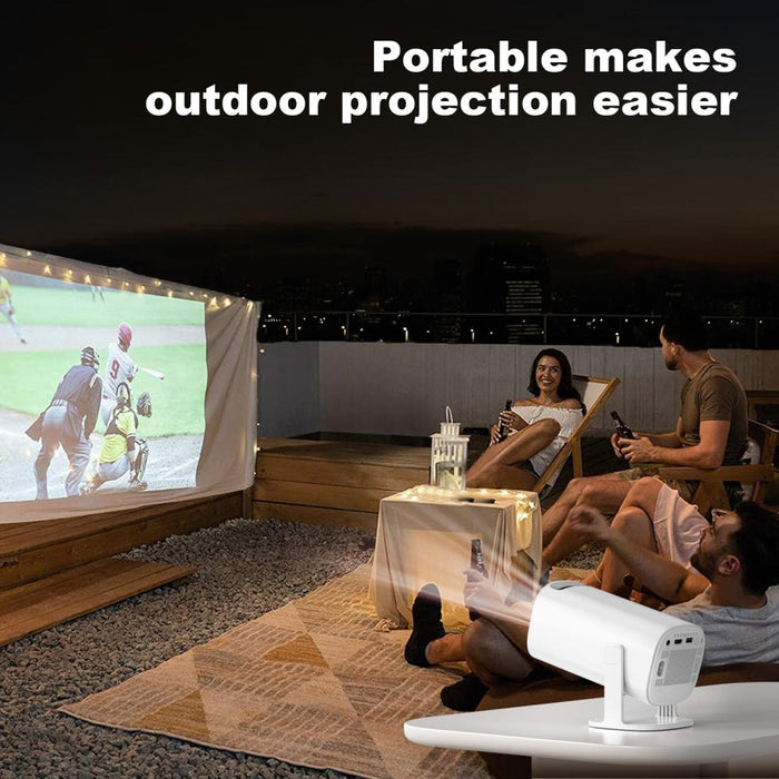 P30 Android 11 Os Hd Portable Wifi Projector White