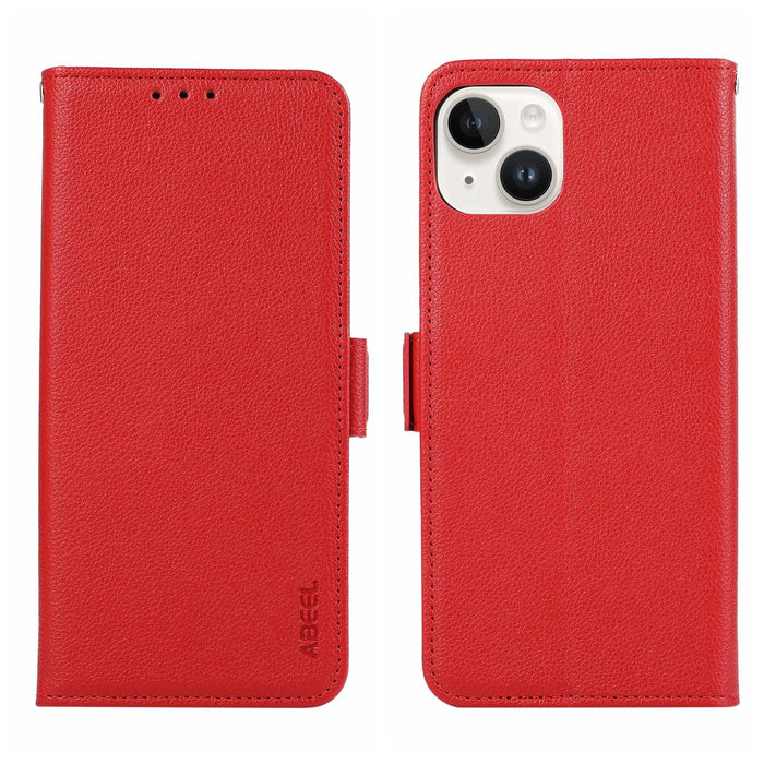 Abeel Side Magnetic Litchi Pattern Leather Rfid Phone Case