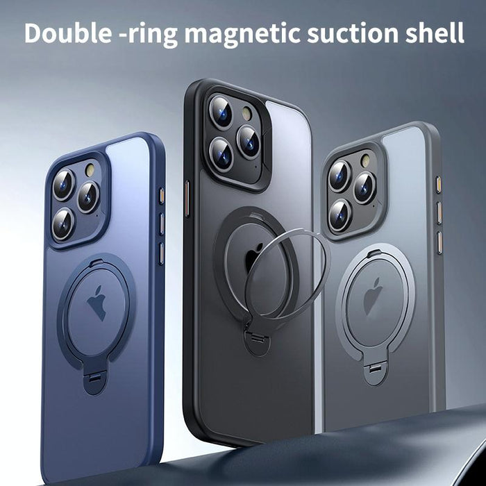 Double Ring Magsafe Magnetic Holder Phone Case For Iphone 15