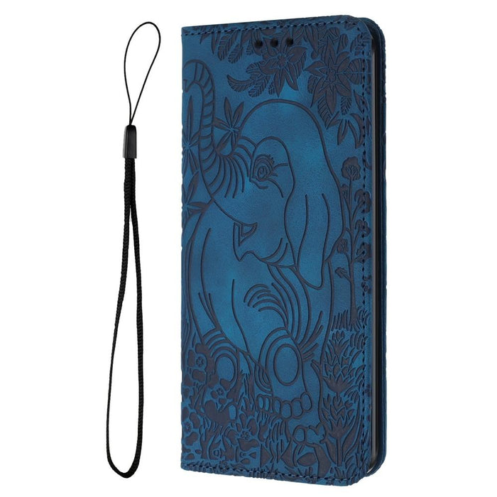 Retro Elephant Embossed Leather Phone Case For Iphone 15