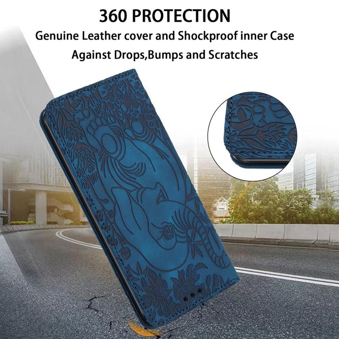 Retro Elephant Embossed Leather Phone Case For Iphone 15