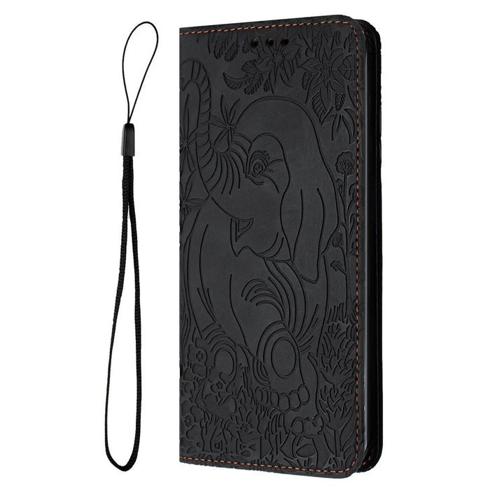 Retro Elephant Embossed Leather Phone Case For Iphone 15