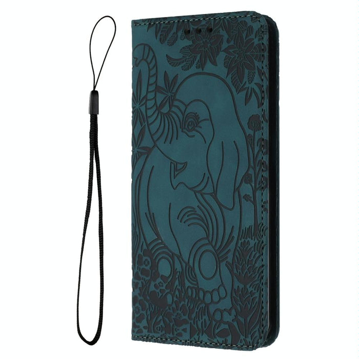 Retro Elephant Embossed Leather Phone Case For Iphone 15