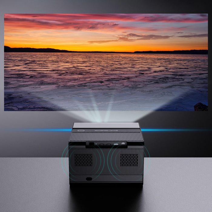 H50 Android 12 2Gb + 16Gb 1080P 500 Ansi Lumens 2.4G & 5G Dual Wifi Modes Wireless Projector Black