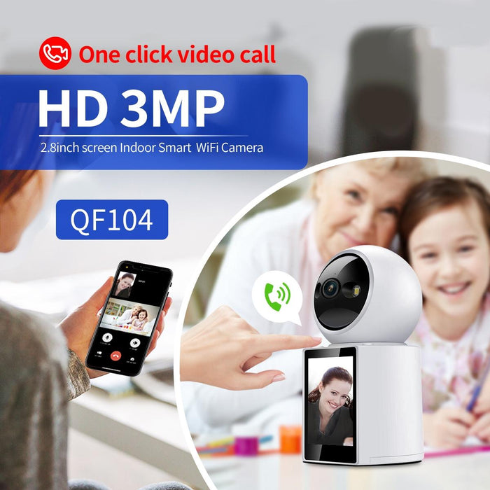 One Click Video Call 3Mp Indoor Humanoid Detection Audible Alarm Colour Night Version Smart Wifi Camera