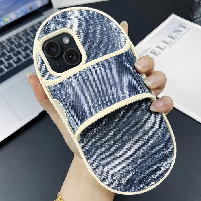 Creative Denim Slipper Design Tpu Phone Case For Iphone 15