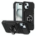 Tpu Pc Shockproof Card Phone Case With Metal Ring Holder