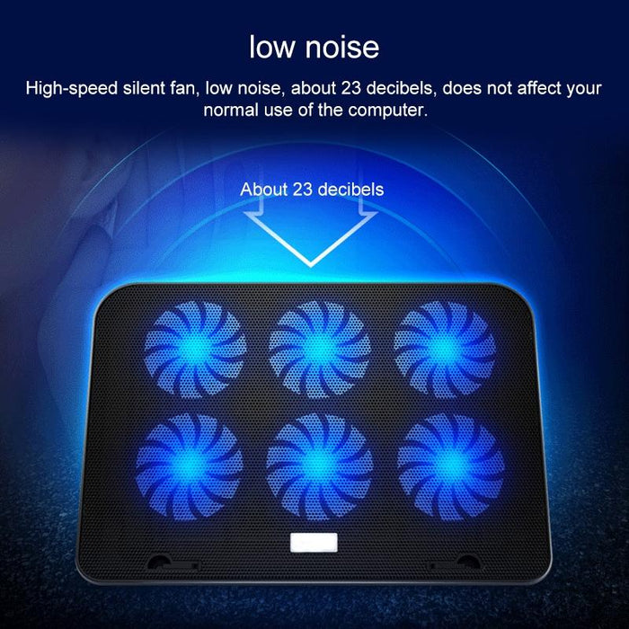 Notebook Computer Base Speed Control Silent Six-fan Cooling