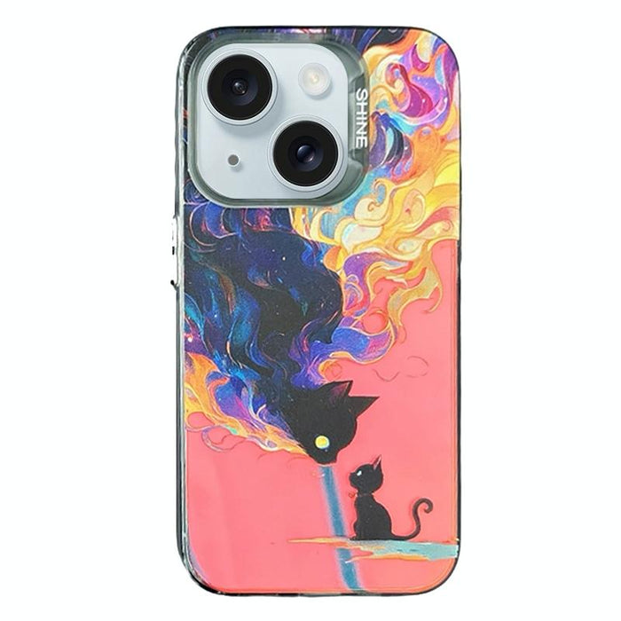 Laser Cat Pc Shockproof Phone Case For Iphone 15