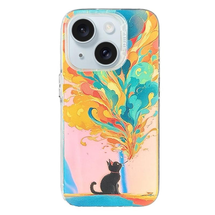 Laser Cat Pc Shockproof Phone Case For Iphone 15