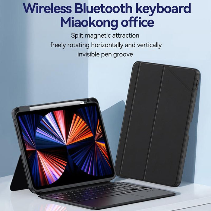 Wireless Bluetooth Magnetic Keyboard Tablet Leather Case Black