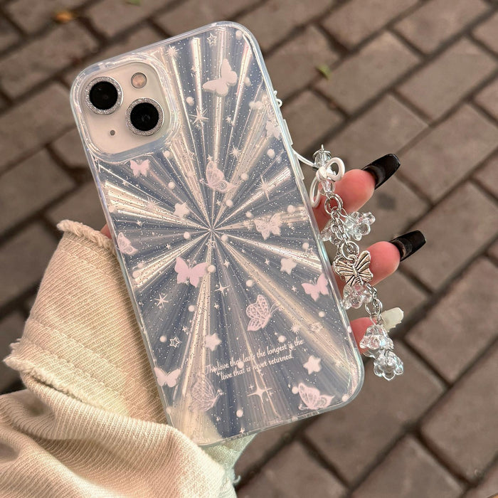 Iphone 15 Fireworks Butterfly Pattern Double Layer Acrylic