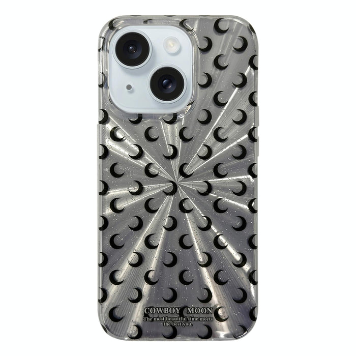 Iphone 15 Fireworks Moon Pattern Double Layer Acrylic Tpu