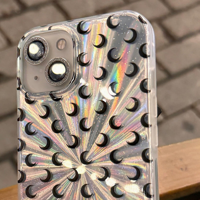 Iphone 15 Fireworks Moon Pattern Double Layer Acrylic Tpu