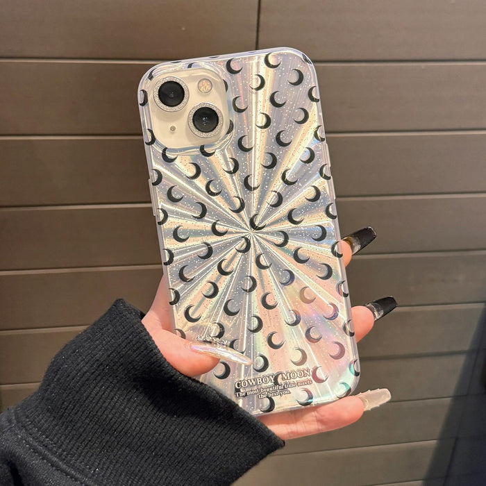 Iphone 15 Fireworks Moon Pattern Double Layer Acrylic Tpu