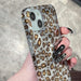 Iphone 15 Feather Leopard Print Pattern Double Layer