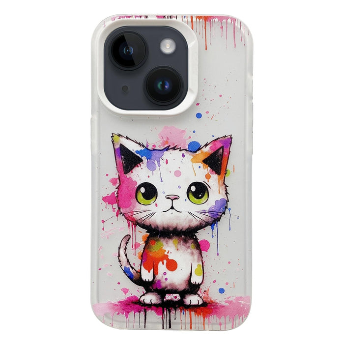 Painted Colour Ink Animals Tpu Phone Case For Iphone 15