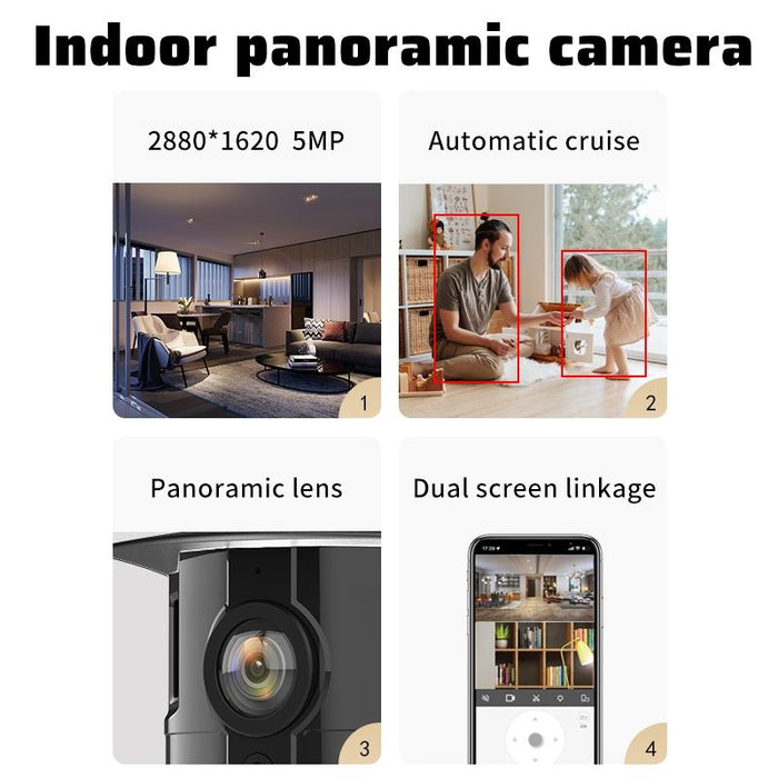 5Mp Smart Hd Electronic Ptz Wireless Wifi Surveillance Camera Grey