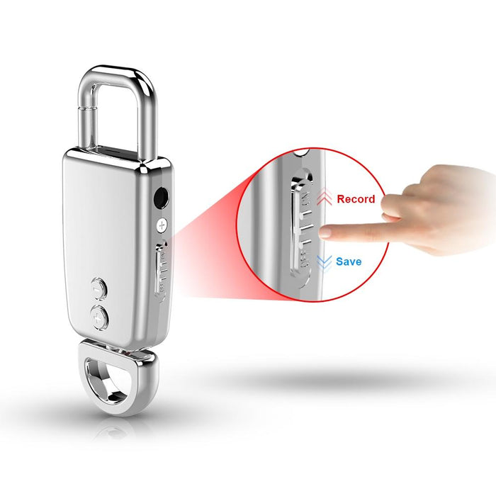 Zinc Alloy Keychain Voice Recorder Memory 16Gb