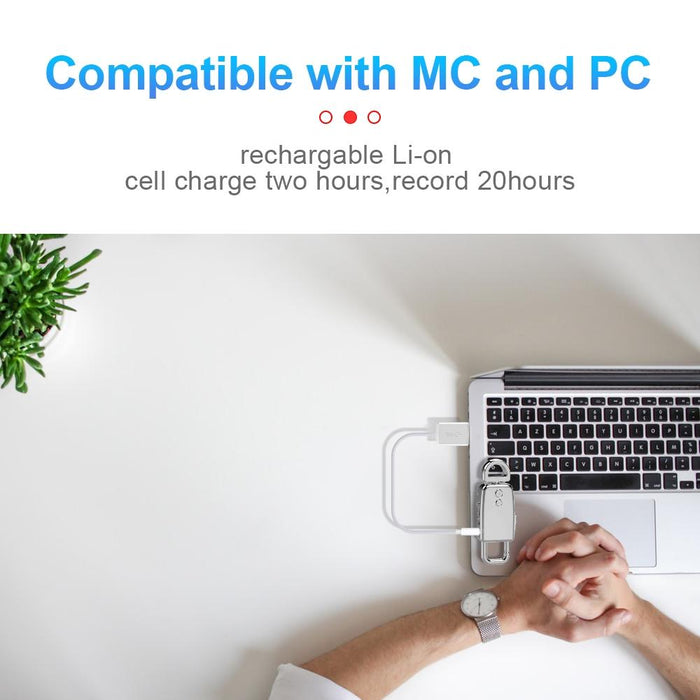 Zinc Alloy Keychain Voice Recorder Memory 16Gb