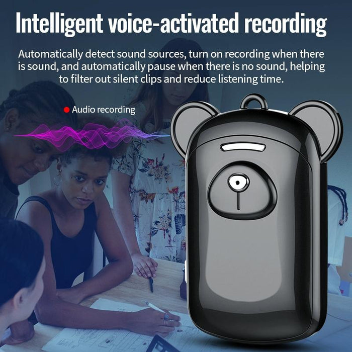Bear Smart Noise Cancelling Voice Recorder Memory 16Gb Black