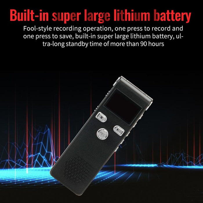 Mini Smart Hd Noise Cancelling Voice Recorder Memory 16Gb Black