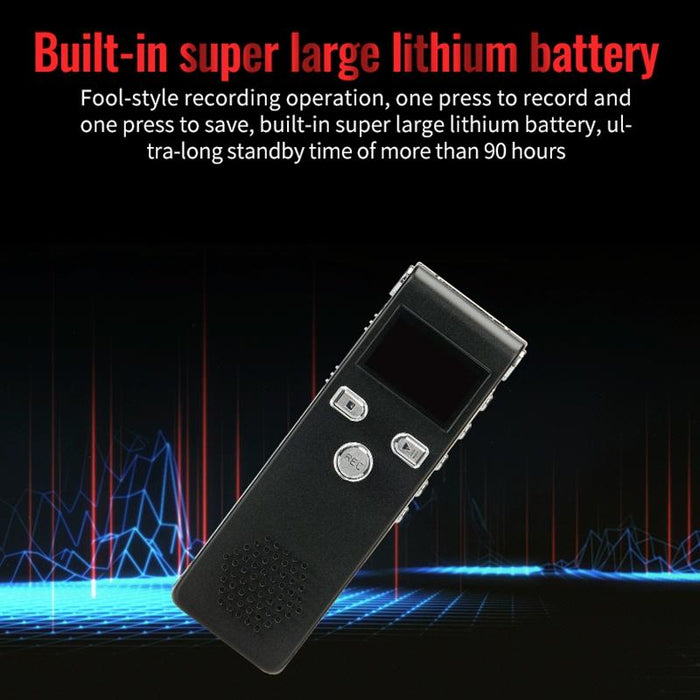 Mini Smart Hd Noise Cancelling Voice Recorder Memory 16Gb Black