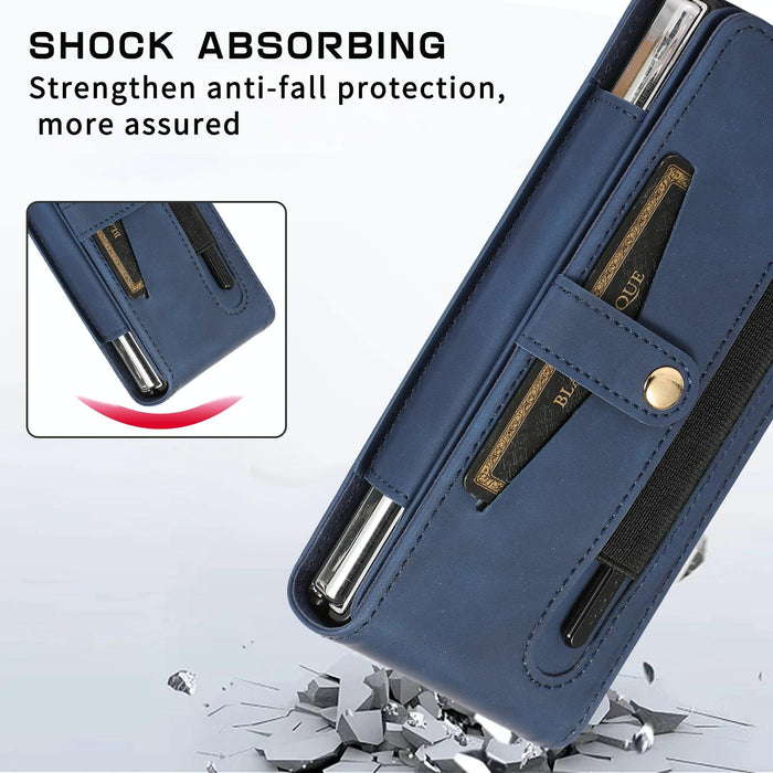 Foldable Shockproof Leather Phone Case Stylus For Samsung