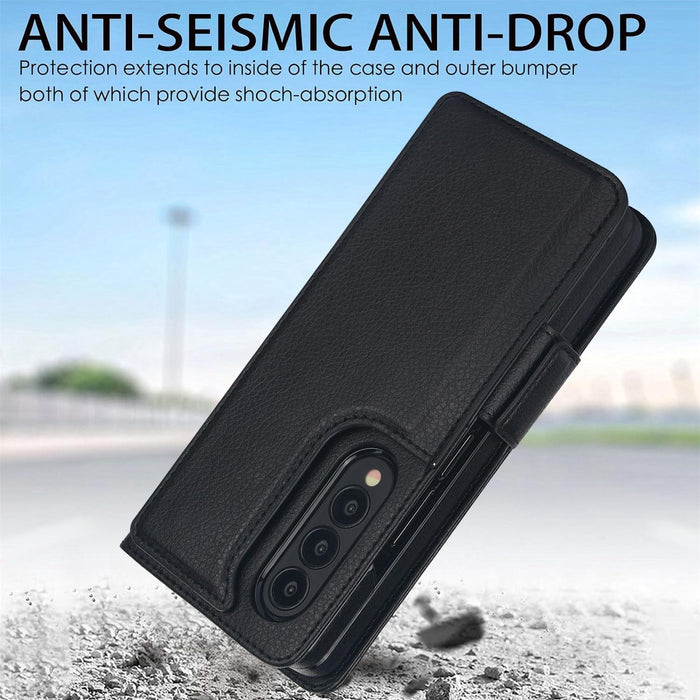 Samsung Galaxy z Fold 4 Leather Phone Case with Pen Slot